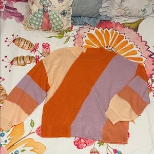 Vibrant Colorblock Crew Neck Sweater